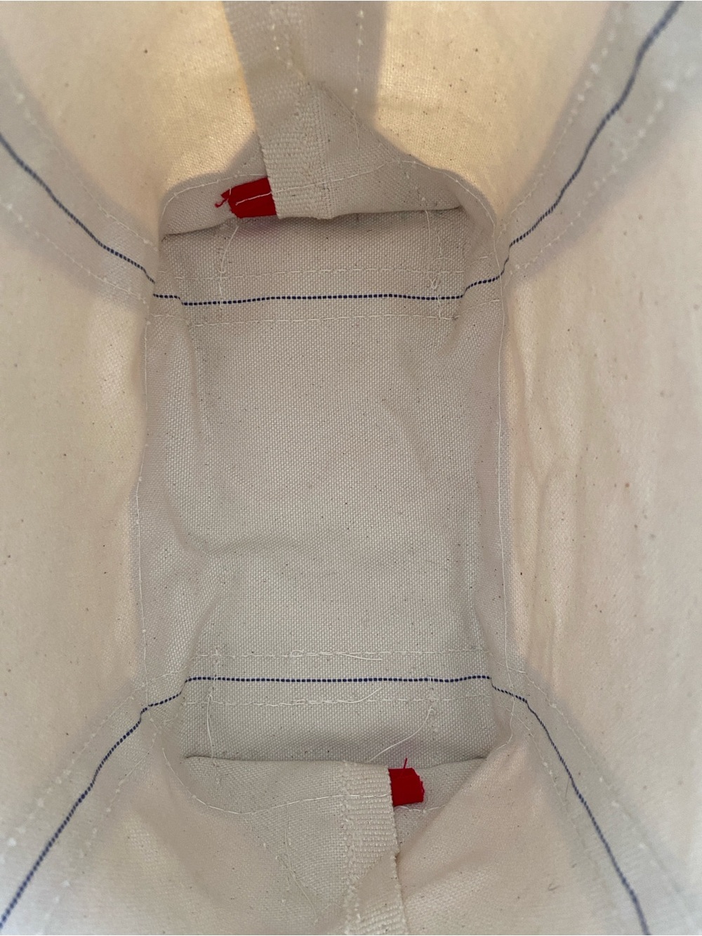L.L. Bean Boat And Tote Canvas Bag XL Handles Y2K Cream Red NEW - Picture 6 of 16